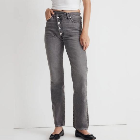 NWT Madewell Cross Tab Edition '90s Straight Jeans Size 28 in Burwick Wash Rigid - Picture 1 of 14